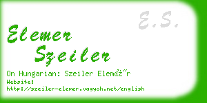 elemer szeiler business card